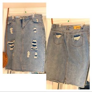 Skirted fancy jean skirt.